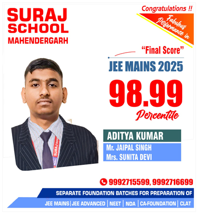 Suraj School in JEE 2025